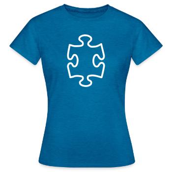 Puzzle - Women's T-Shirt - antique blue sapphire heather - Front - AI Model Female 172 dark (172cm)