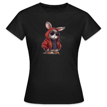 Lapin 2 - T-shirt Femme - noir - Devant - AI Model Female 172 dark (172cm)
