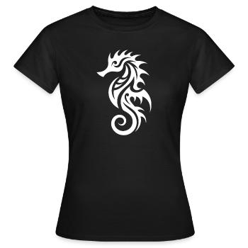 Déguisement d’hippocampe de tatouage - T-shirt Femme - noir - Devant - AI Model Female 172 dark (172cm)