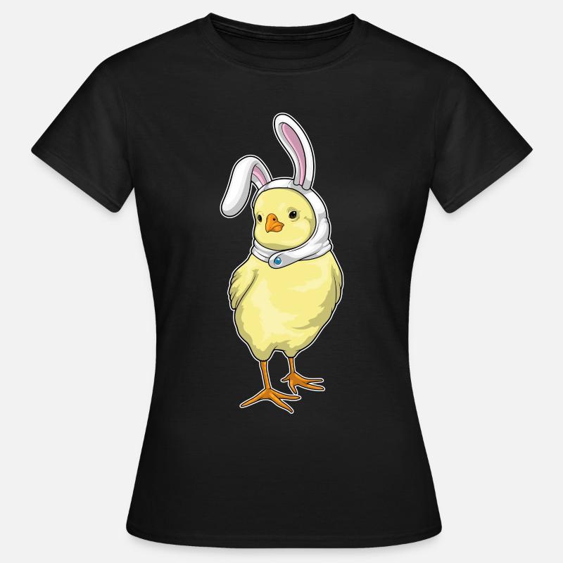 Chick bunny påske - T-skjorte for kvinner - svart