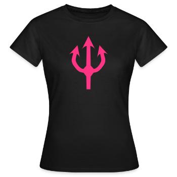trident devil fork - Women's T-Shirt - black - Front - AI Model Female 172 dark (172cm)