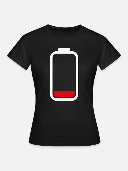 LOW BATTERY - White - Frauen T-Shirt - Schwarz