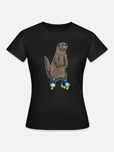 Otter Inline skating Inline skates - Frauen T-Shirt - Schwarz