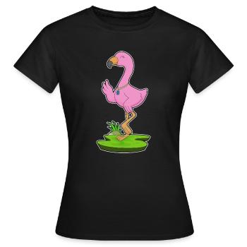 Flamingo Halskette - Frauen T-Shirt - Schwarz - Vorne - AI Model Female 172 dark (172cm)