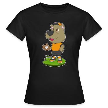 Gant de baseball de baseball pour chien - T-shirt Femme - noir - Devant - AI Model Female 172 dark (172cm)