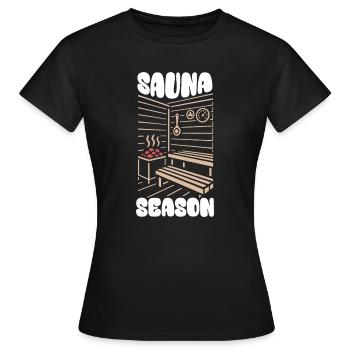Saison du sauna - Sauna - Dicton - T-shirt Femme - noir - Devant - AI Model Female 172 dark (172cm)