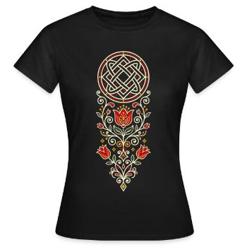 Ornement populaire de Łada - T-shirt Femme - noir - Devant - AI Model Female 172 dark (172cm)