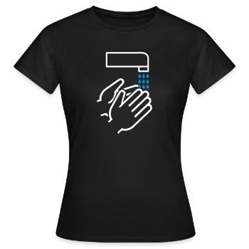 Hände waschen - Frauen T-Shirt - Schwarz - Vorne - AI Model Female 172 dark (172cm)