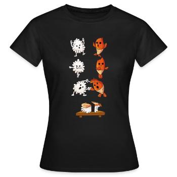 Sushi Fusion Rice & Salmon - Frauen T-Shirt - Schwarz - Vorne - AI Model Female 172 dark (172cm)