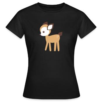 Rehkitz - Frauen T-Shirt - Schwarz - Vorne - AI Model Female 172 dark (172cm)