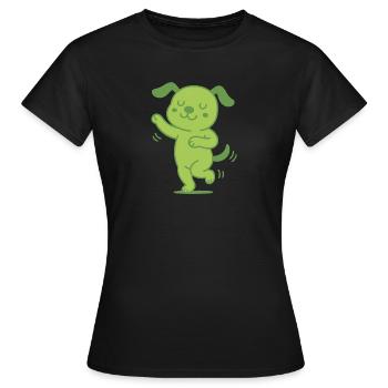 Cute Dog Dancing Dance - Women's T-Shirt - black - Front - AI Model Female 172 dark (172cm)