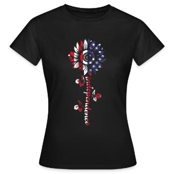 Sunflower Independence Day 4 juillet Amérique - T-shirt Femme - noir - Devant - AI Model Female 172 dark (172cm)