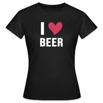 bier i love beer biergarten - Frauen T-Shirt - Schwarz - Vorne - AI Model Female 172 dark (172cm)