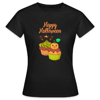 Halloween cupcake muffin cake baking sweets - Women's T-Shirt - black - Front - AI Model Female 172 dark (172cm)