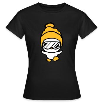 winter kueken vogel spass rennen laufen klein sues - Frauen T-Shirt - Schwarz - Vorne - AI Model Female 172 dark (172cm)