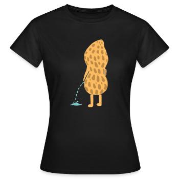 Peenut - pipi aux arachides - T-shirt Femme - noir - Devant - AI Model Female 172 dark (172cm)