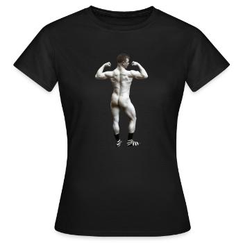 Homme nu avec des chaussettes - T-shirt Femme - noir - Devant - AI Model Female 172 dark (172cm)