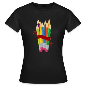 pencil - Women's T-Shirt - black - Front - AI Model Female 172 dark (172cm)