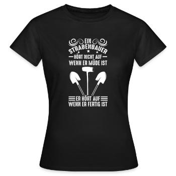 Straßenwärter Straßenbau Straßenbauer - Frauen T-Shirt - Schwarz - Vorne - AI Model Female 172 dark (172cm)