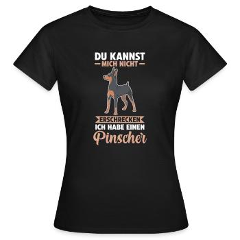 Hund Pinscher - Frauen T-Shirt - Schwarz - Vorne - AI Model Female 172 dark (172cm)