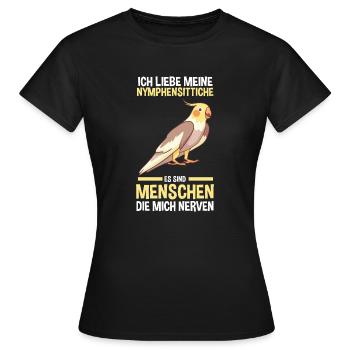 Nymphensittich Nymphensittiche - Frauen T-Shirt - Schwarz - Vorne - AI Model Female 172 dark (172cm)