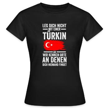Türkiye Türkei Türkin Türkisches - Frauen T-Shirt - Schwarz - Vorne - AI Model Female 172 dark (172cm)