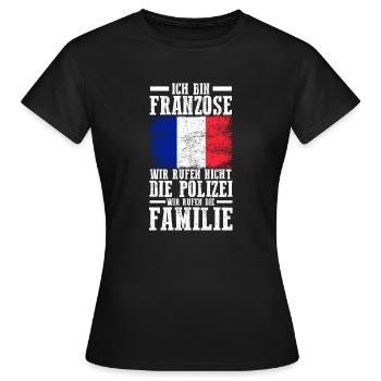 Frankreich Franzose Französisches - Frauen T-Shirt - Schwarz - Vorne - AI Model Female 172 dark (172cm)