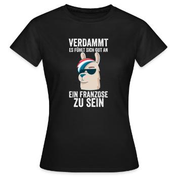 Frankreich Franzose Französisches - Frauen T-Shirt - Schwarz - Vorne - AI Model Female 172 dark (172cm)