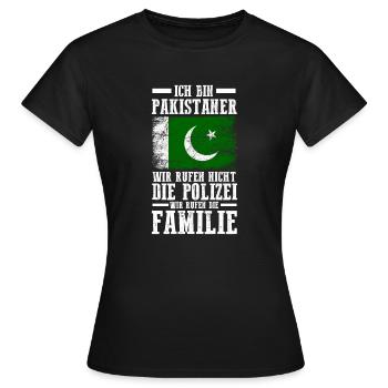 Pakistan Pakistaner Pakistanisches - Frauen T-Shirt - Schwarz - Vorne - AI Model Female 172 dark (172cm)