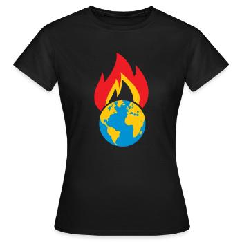 Erde - Frauen T-Shirt - Schwarz - Vorne - AI Model Female 172 dark (172cm)