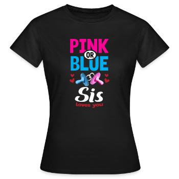 Rose ou bleu Sis aime vous genre Révéler La fête - T-shirt Femme - noir - Devant - AI Model Female 172 dark (172cm)