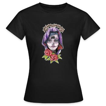 Catrina - jour des morts mexique - halloween - T-shirt Femme - noir - Devant - AI Model Female 172 dark (172cm)