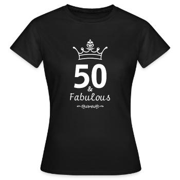 50 et fabuleux - T-shirt Femme - noir - Devant - AI Model Female 172 dark (172cm)
