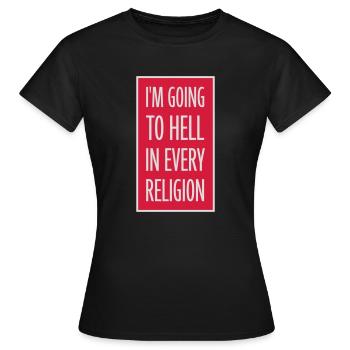 in going to hell - Women's T-Shirt - black - Front - AI Model Female 172 dark (172cm)