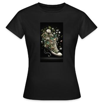 Shoe - Women's T-Shirt - black - Front - AI Model Female 172 dark (172cm)