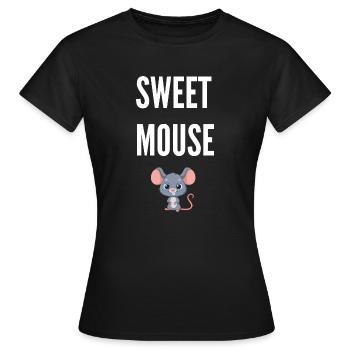 Mignon Souris Nom De L’animal Petite Amie Soeur Cadeaux - T-shirt Femme - noir - Devant - AI Model Female 172 dark (172cm)