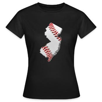 New Jersey (États-Unis) | Vrai baseball | Carte - T-shirt Femme - noir - Devant - AI Model Female 172 dark (172cm)