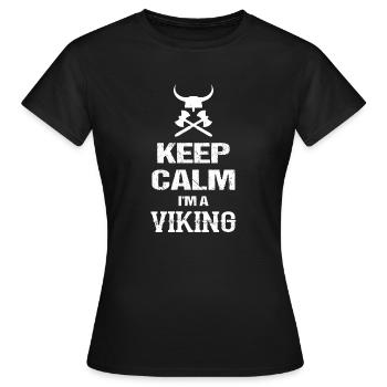 Gardez le calme que je suis un Viking Je suis un Viking - T-shirt Femme - noir - Devant - AI Model Female 172 dark (172cm)