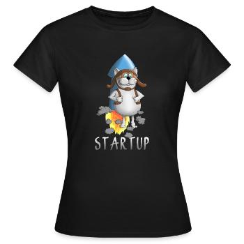 coole Startup Rakete - Frauen T-Shirt - Schwarz - Vorne - AI Model Female 172 dark (172cm)