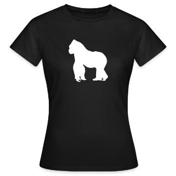 Cadeau gorille singe dos argenté - T-shirt Femme - noir - Devant - AI Model Female 172 dark (172cm)
