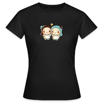 Süße Zwillinge Sternzeichen - Frauen T-Shirt - Schwarz - Vorne - AI Model Female 172 dark (172cm)