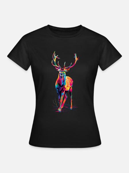 Reh - Frauen T-Shirt - Schwarz