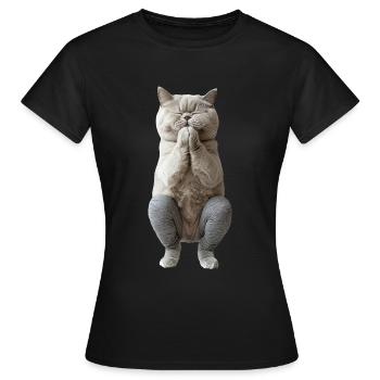Britisch Kurzhaar - Frauen T-Shirt - Schwarz - Vorne - AI Model Female 172 dark (172cm)