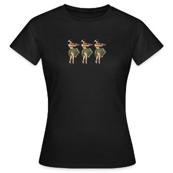 Hula Girls Hula Girl Dancing the Hula - Frauen T-Shirt - Schwarz - Vorne - AI Model Female 172 dark (172cm)