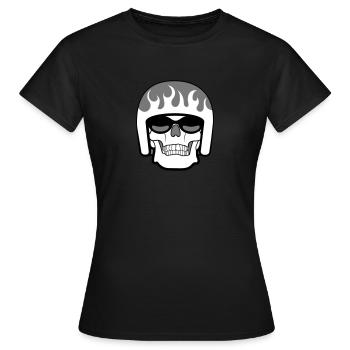Crâne ouvert de casque de visage - T-shirt Femme - noir - Devant - AI Model Female 172 dark (172cm)