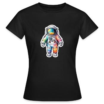 Aquarelle d’astronaute Aquarelle - T-shirt Femme - noir - Devant - AI Model Female 172 dark (172cm)