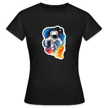 Aquarelle d’astronaute Aquarelle - T-shirt Femme - noir - Devant - AI Model Female 172 dark (172cm)