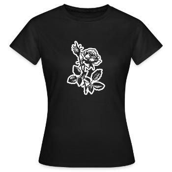 Rose Blume - Frauen T-Shirt - Schwarz - Vorne - AI Model Female 172 dark (172cm)
