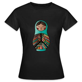 Peace - Matruschka - Frauen T-Shirt - Schwarz - Vorne - AI Model Female 172 dark (172cm)