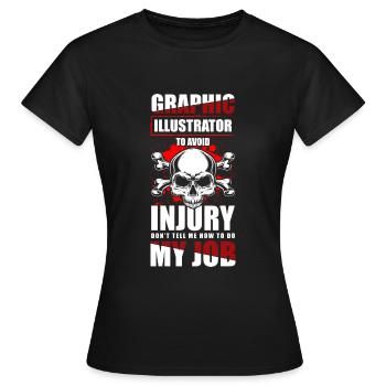 Illustrateur Designer Dessinateur - T-shirt Femme - noir - Devant - AI Model Female 172 dark (172cm)